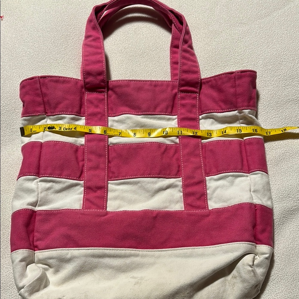 Pink and White Striped Tote Bag - Picture 3 of 6